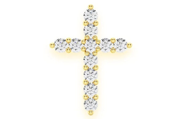 Hidden Bail Cross Pendant 14K